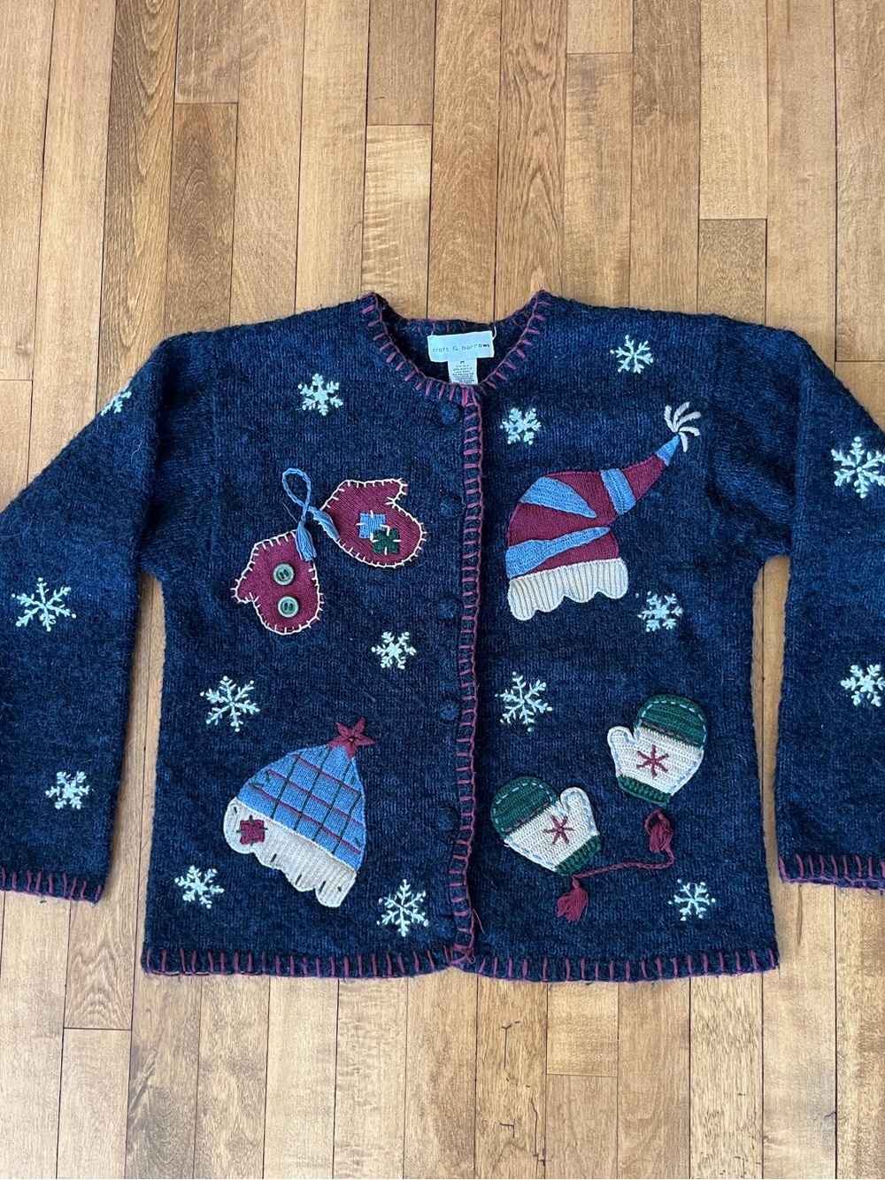 Navy Holiday Knit Cardigan